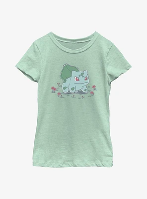 Pokemon Bulbasaur Sketch Style Youth Girls T-Shirt