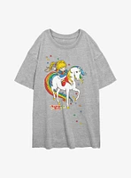 Rainbowbrite Rainbow Brite And Starlite Womens Oversized T-Shirt