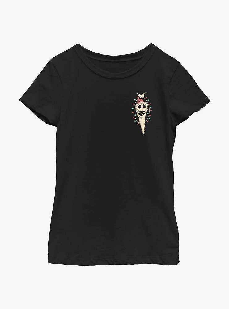 Disney The Nightmare Before Christmas Santa Jack Lights Pocket Youth Girls T-Shirt