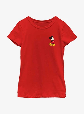Disney Mickey Mouse Traditional Pocket Youth Girls T-Shirt