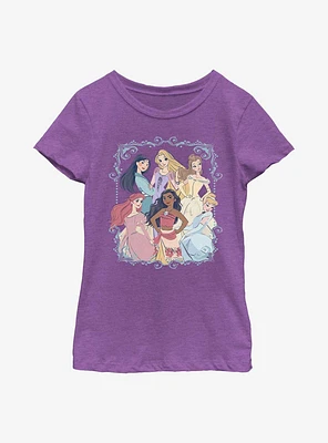 Disney Princesses Bordered Youth Girls T-Shirt
