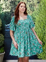 Disney Mulan Icons Allover Print Plus Smock Dress - BoxLunch Exclusive
