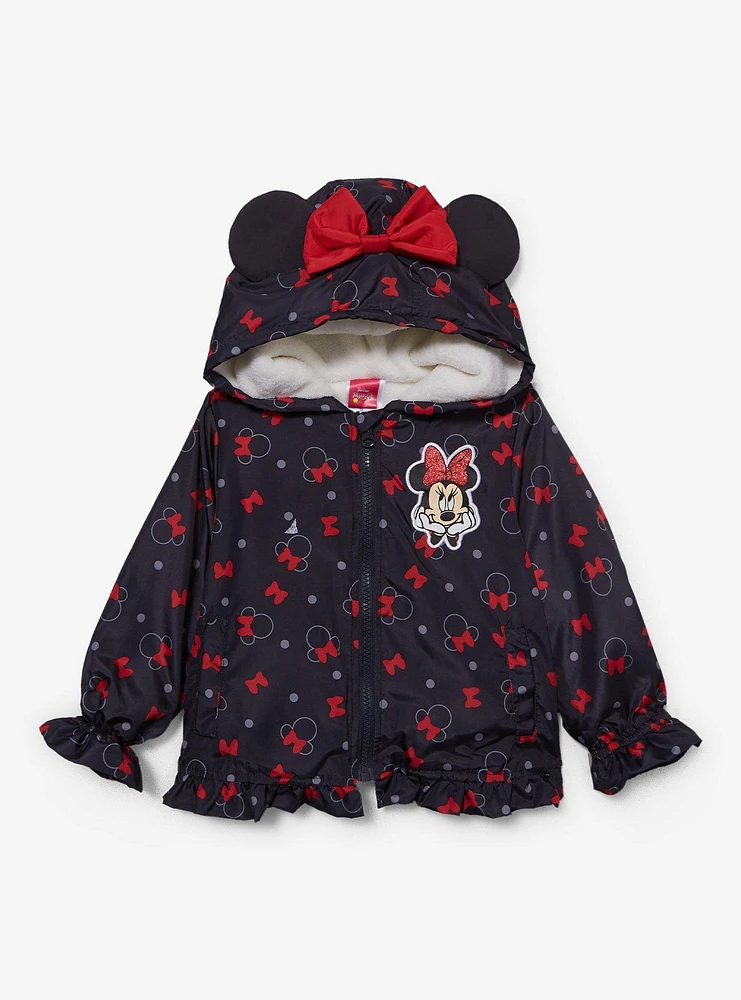Disney Minnie Mouse 3D Ears and Bow Toddler Sherpa-Lined Windbreaker
