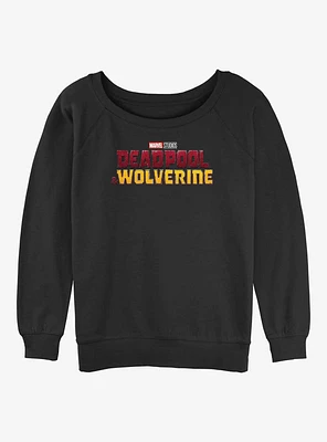 Deadpool 3 And Wolverine Logo Womens Slouchy Sweatshirt