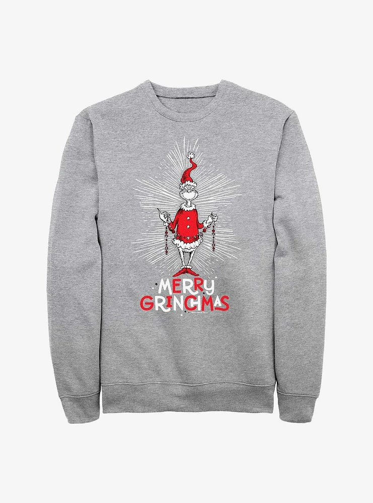 Dr Seuss Merry Grinchmas Garland Sweatshirt