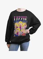 Disney Lizzie McGuire Collage Womens Oversized Sweatshirt