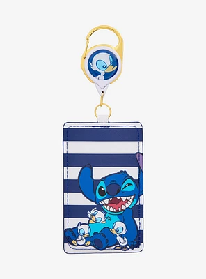 Disney Lilo & Stitch Striped Stitch & Ducklings Retractable Lanyard - BoxLunch Exclusive