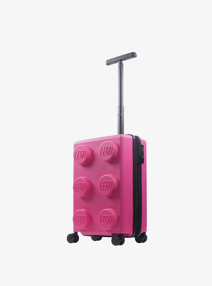 FUL LEGO Signature Brick 2x3 Trolley Expandable Carry-On Luggage Pink