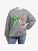 Wicked W Hands Womens Oversized Sweatshirt