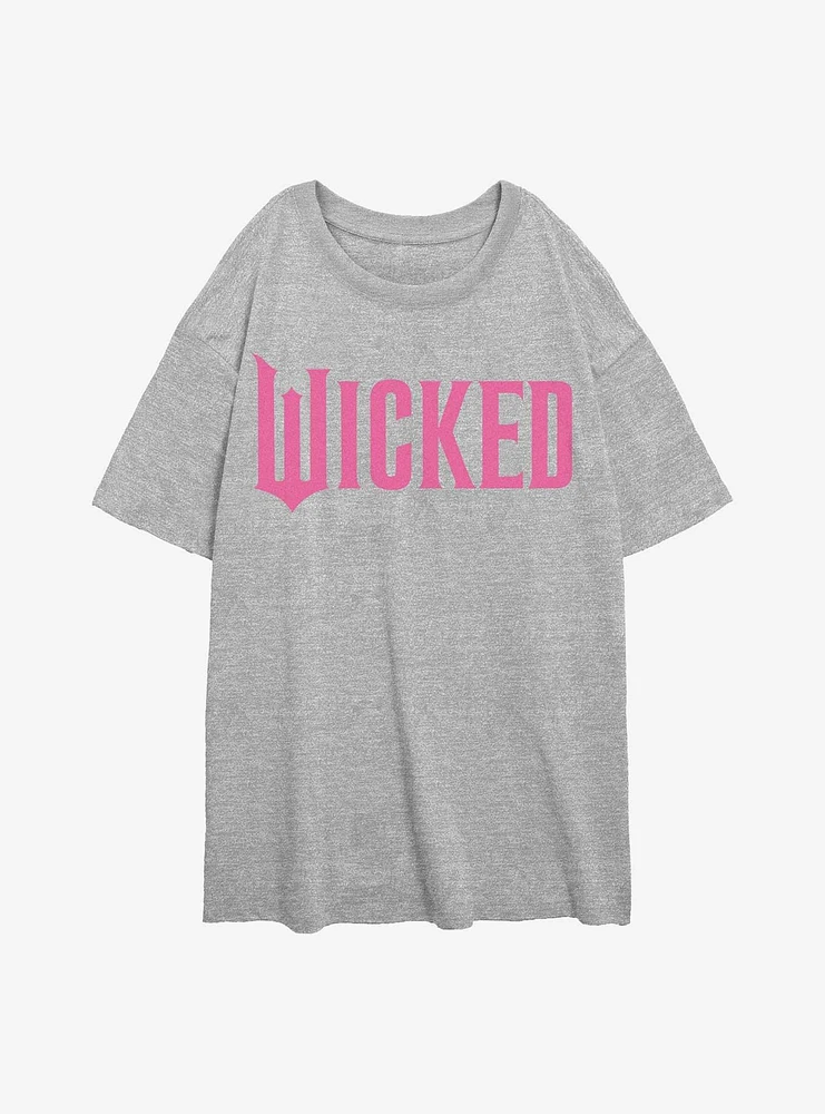 Wicked Simply Pink Logo Womens Oversized T-Shirt