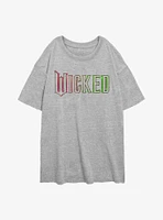 Wicked Green And Pink Logo Womens Oversized T-Shirt