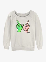 Wicked W Hands Womens Slouchy Sweatshirt