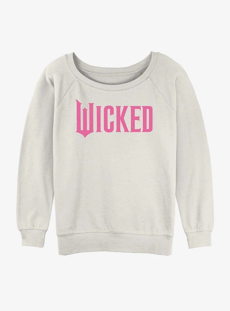 Wicked Simply Pink Logo Womens Slouchy Sweatshirt