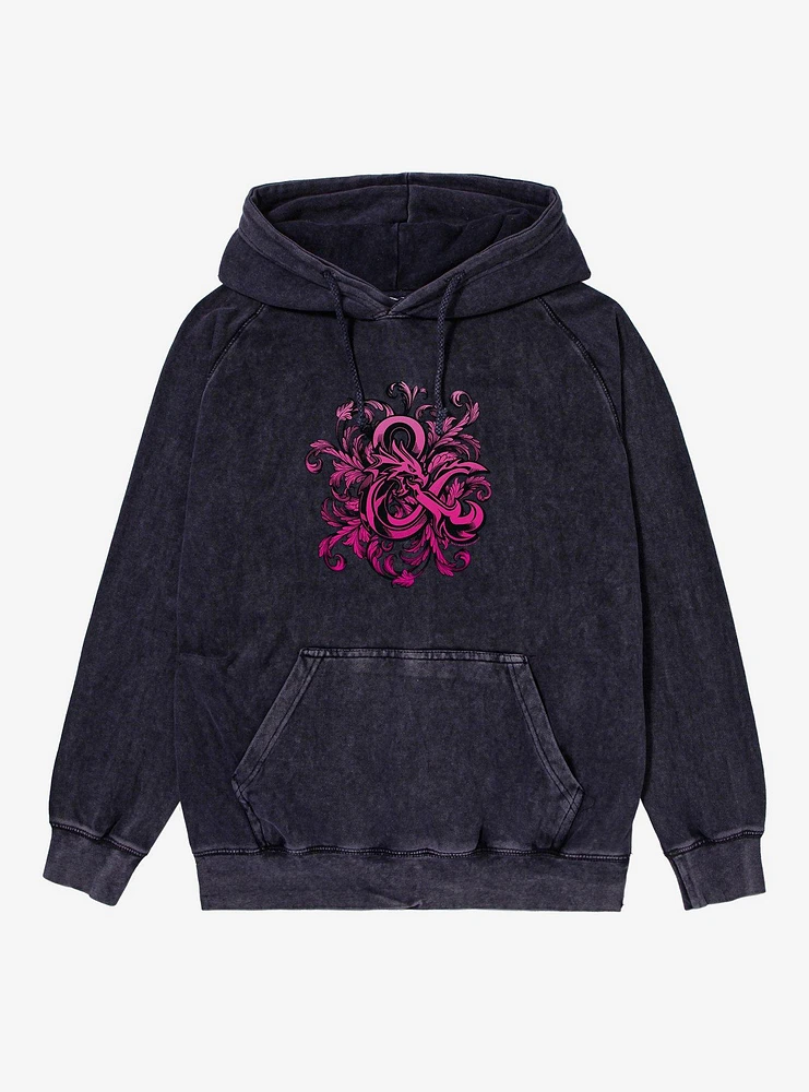 Dungeons & Dragons Magenta Ampersand Logo Mineral Wash Hoodie