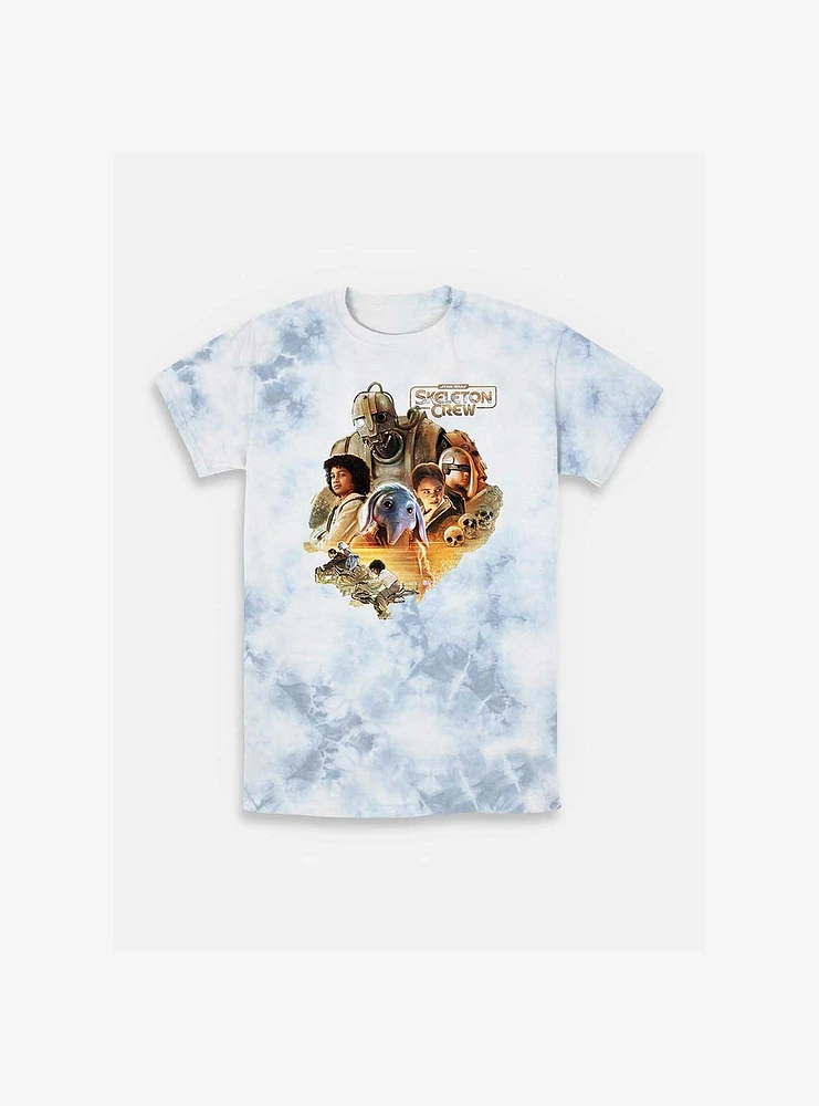 Skeleton Crew Cool Blue Tie-Dye T-Shirt