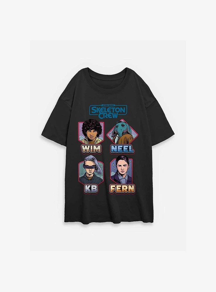 Skeleton Crew Names and Womens Oversized T-Shirt