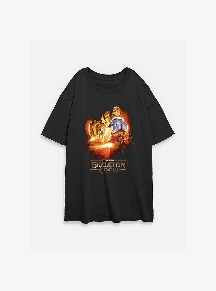 Skeleton Crew Elephant Light Vision Womens Oversized T-Shirt