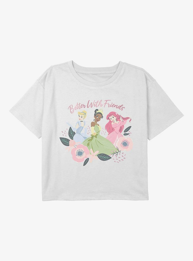 Disney Princesses Better With Friends Youth Girls Boxy T-Shirt