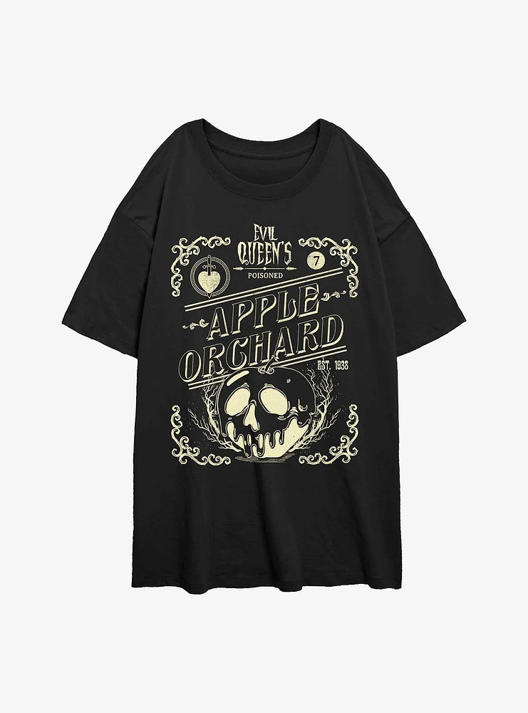 Disney Villains Evil Queen Apple Ochard Womens Oversized T-Shirt