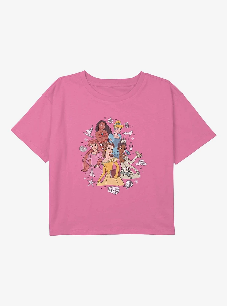 Disney Princesses Dream Team Assemble Youth Girls Boxy T-Shirt