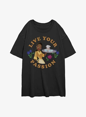 Disney The Princess And Frog Live Your Passion Womens Oversized T-Shirt
