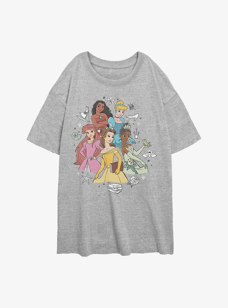 Disney Princesses Dream Team Assemble Womens Oversized T-Shirt