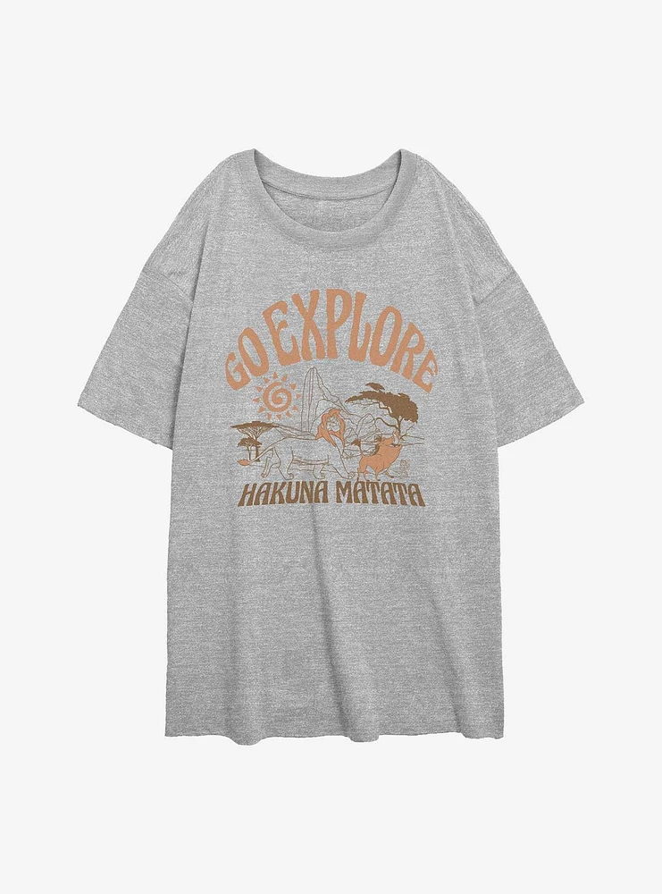 Disney The Lion King Dsny Go Explore Womens Oversized T-Shirt