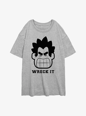 Disney Wreck It Ralph Angry Womens Oversized T-Shirt