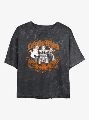 Disney Villains Lets Get Wicked Mineral Wash Womens Crop T-Shirt