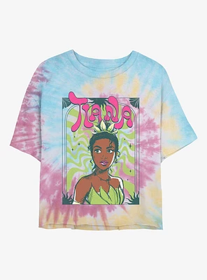 Disney The Princess And Frog Groovy Tiana Tie-Dye Womens Crop T-Shirt