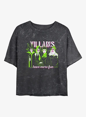 Disney Villains Grunge Have More Fun Mineral Wash Womens Crop T-Shirt