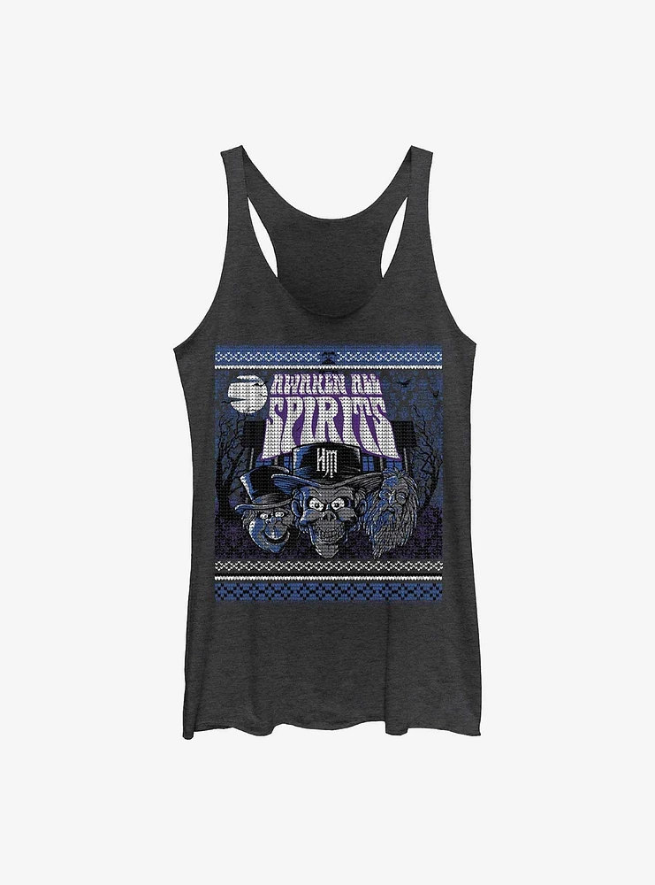 Disney The Haunted Mansion Awaken All Spirits Ugly Holiday Pattern Womens Tank Top
