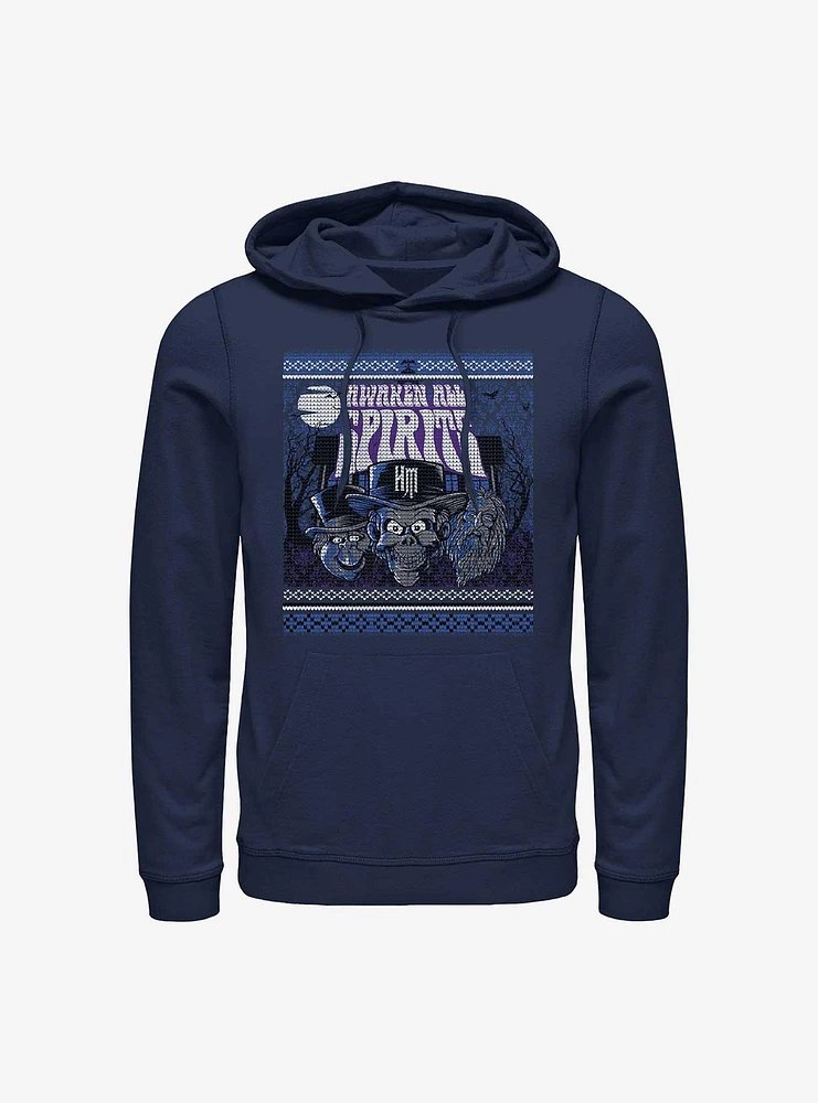 Disney The Haunted Mansion Awaken All Spirits Ugly Holiday Pattern Hoodie