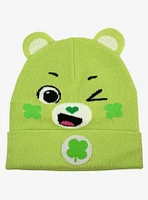 Care Bears Good Luck Bear Face Acrylic Knit Beanie With Ears
