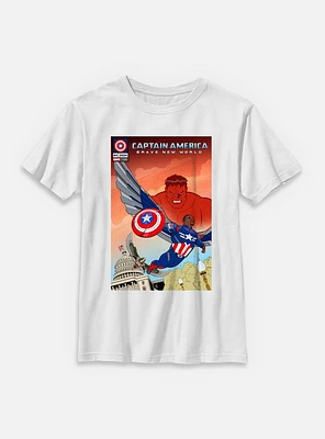 Marvel Captain America: Brave New World Poster Youth T-Shirt