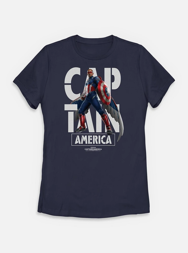 Marvel Captain America: Brave New World Cap Name Womens T-Shirt