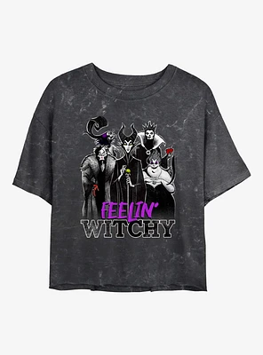 Disney Villains Villainous Witches Mineral Wash Womens Crop T-Shirt