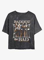 Disney Villains Baddest Of The Bad Mineral Wash Womens Crop T-Shirt