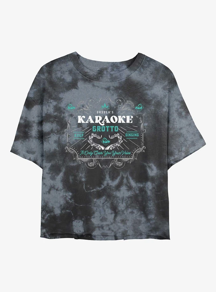 Disney Villains Ursulas Karaoke Grotto Only Costs You Your Voice Tie-Dye Womens Crop T-Shirt
