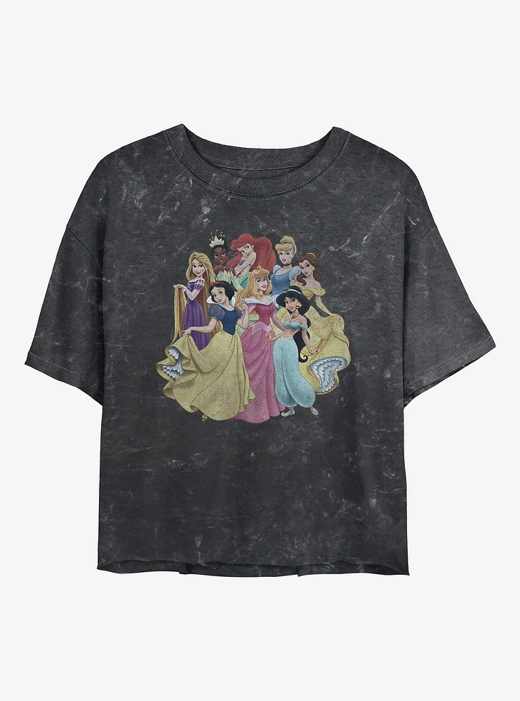 Disney Princesses Princess Club Mineral Wash Womens Crop T-Shirt