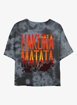 Disney The Lion King Sunset Matata Tie-Dye Womens Crop T-Shirt