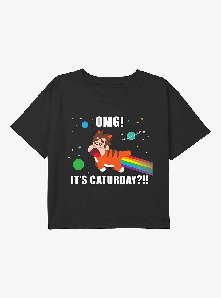 Disney Wreck It Ralph OMG It's Caturday Youth Girls Boxy T-Shirt