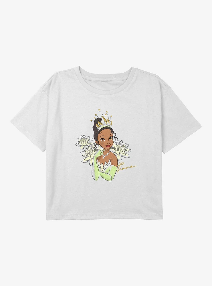 Disney The Princess And Frog Sketchy Tiana Youth Girls Boxy T-Shirt