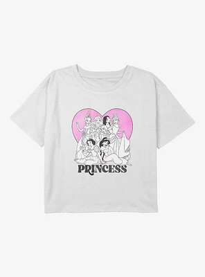 Disney Princesses Heart Youth Girls Boxy T-Shirt