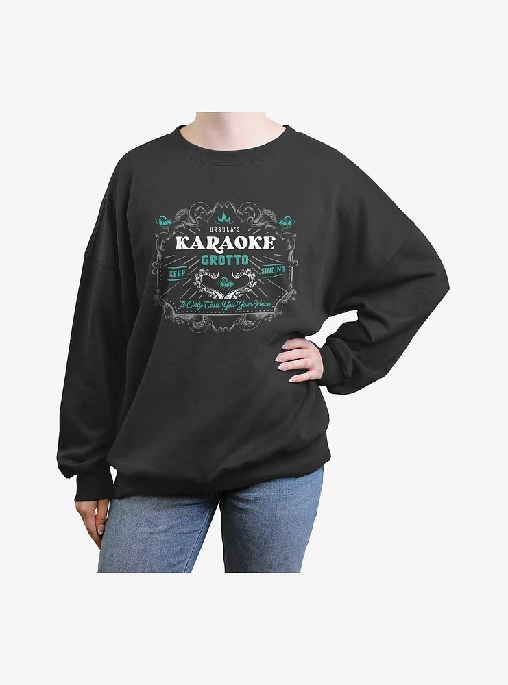 Disney Villains Ursulas Karaoke Grotto Only Costs You Your Voice Womens Oversized Sweatshirt