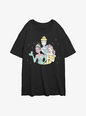 Disney Princesses Three Princess Friends Womens Oversized T-Shirt
