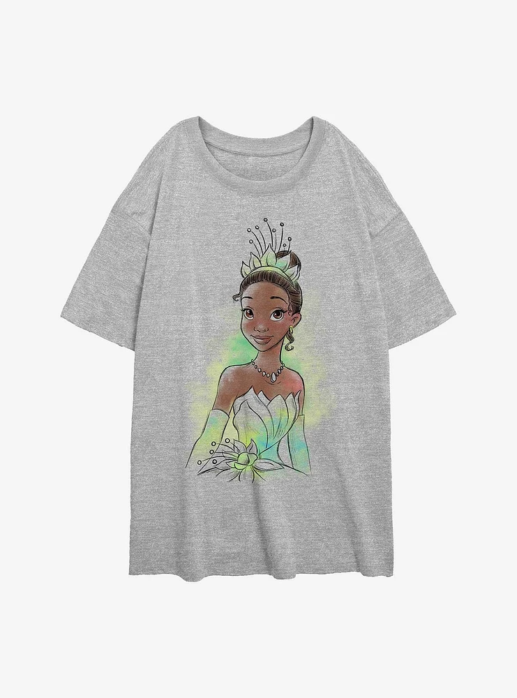 Disney The Princess And Frog Tiana Sketch Womens Oversized T-Shirt