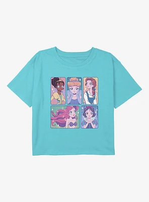 Disney Princesses Anime Youth Girls Boxy T-Shirt