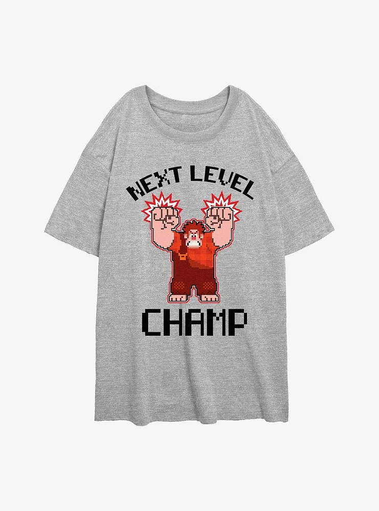 Disney Wreck It Ralph Next Level Champ Womens Oversized T-Shirt