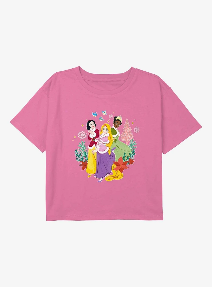 Disney Princesses Winter Princess Youth Girls Boxy T-Shirt